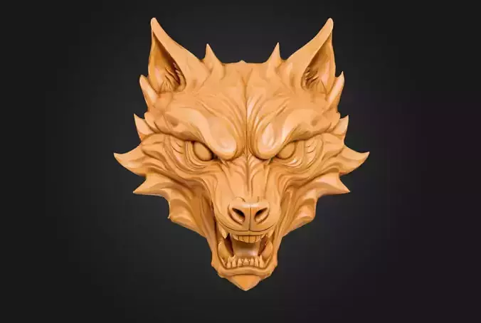 Wolf cosplay mask 3D model