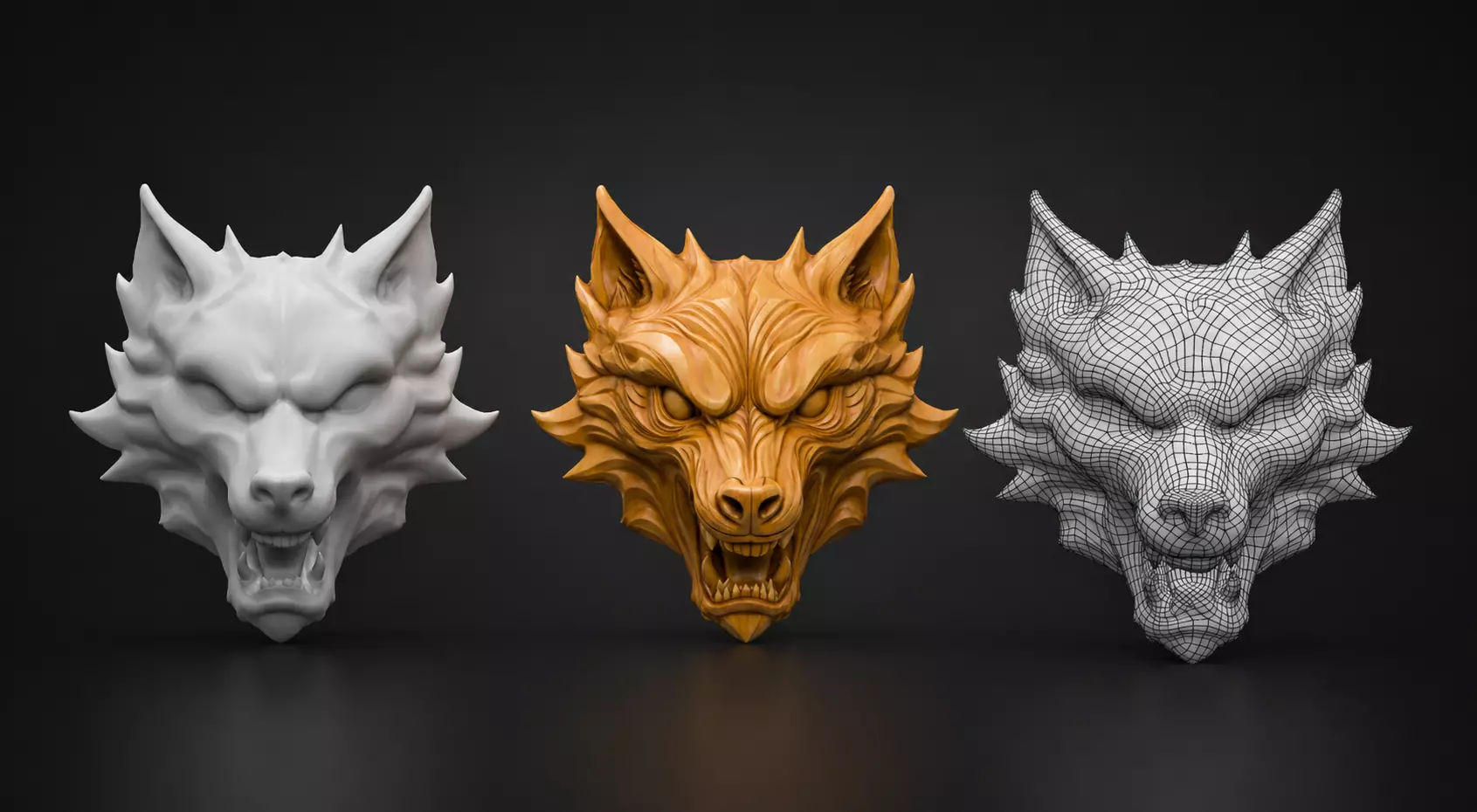 Wolf cosplay mask 3D model 3D print model