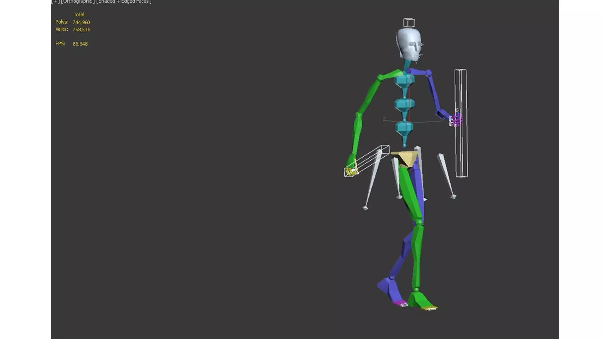 Ancient Chinese warrior Low-poly 3D model_18