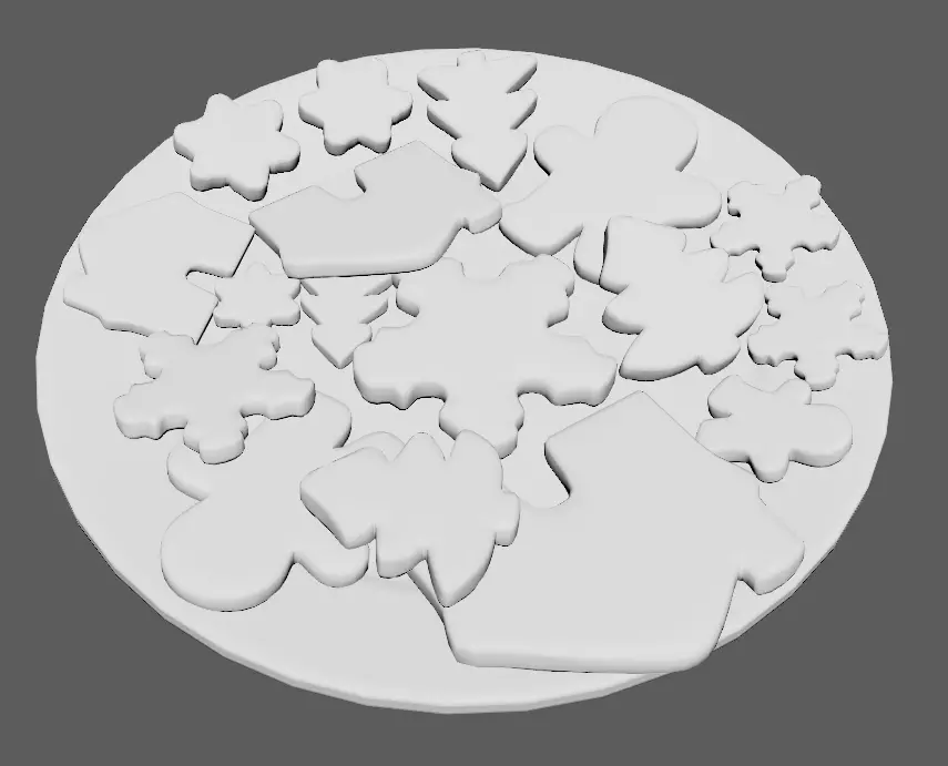 New Year Cookies Low-poly 3D model_12