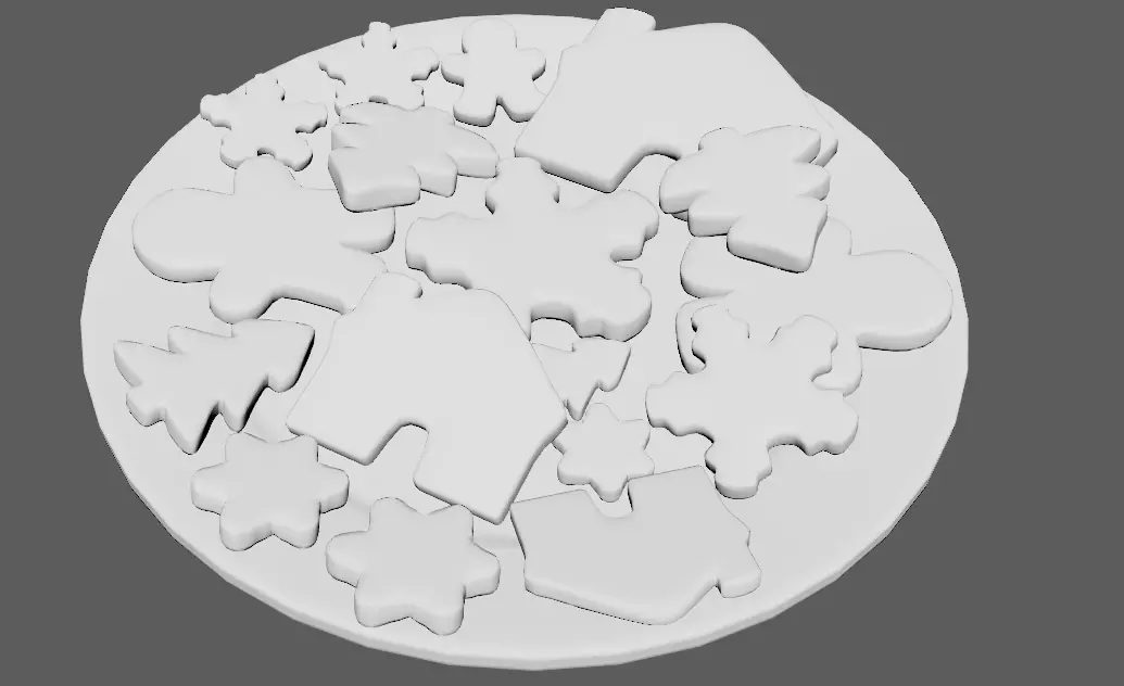 New Year Cookies Low-poly 3D model_8