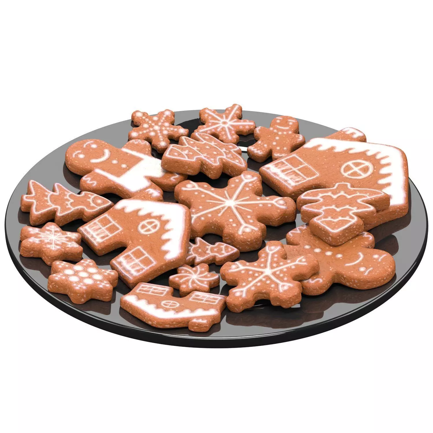 New Year Cookies Low-poly 3D model_1