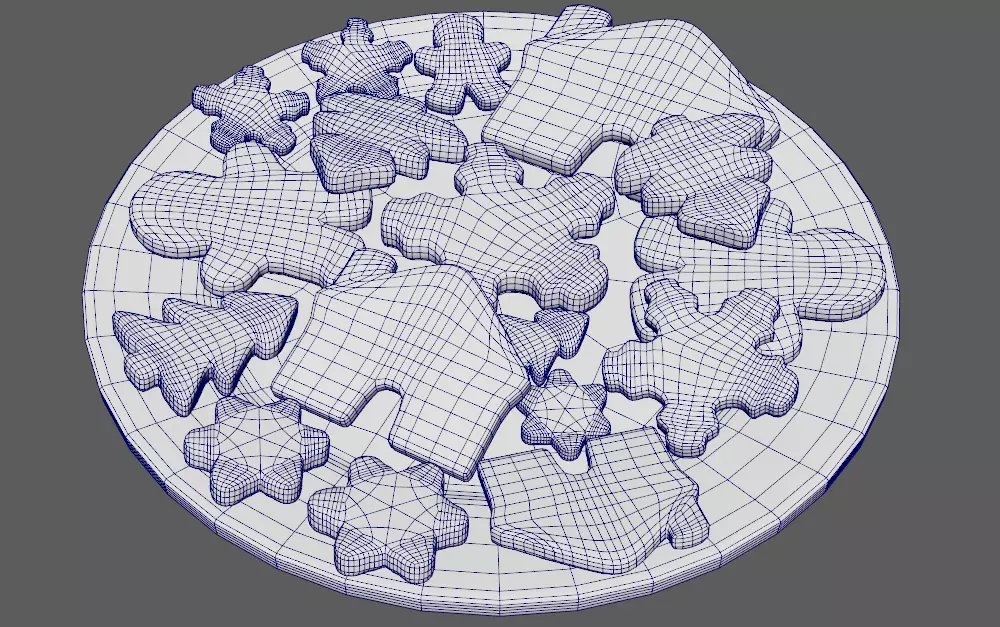New Year Cookies Low-poly 3D model_9