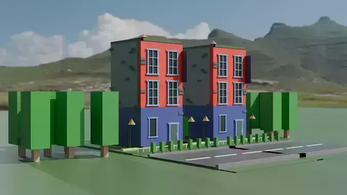 LOW POLY ENVIRONMENT ASSETS Low-poly 3D model