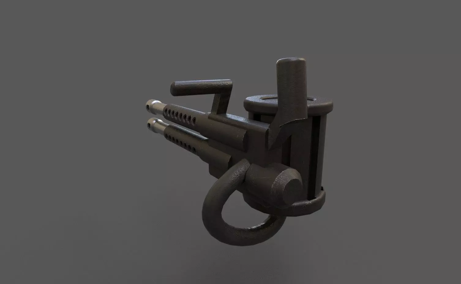 Heavy gameready minigun Low-poly 3D model_2