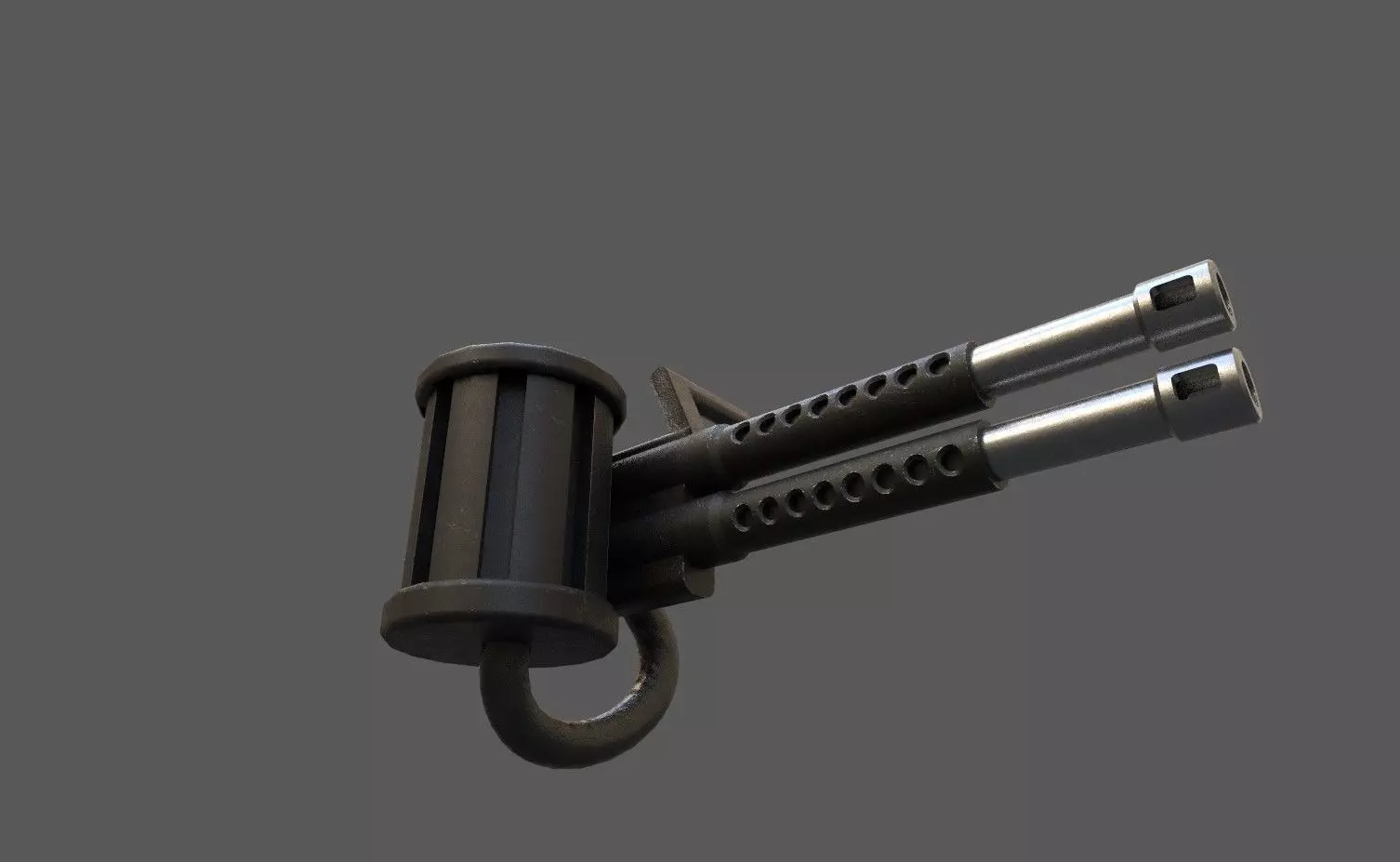 Heavy gameready minigun Low-poly 3D model_3