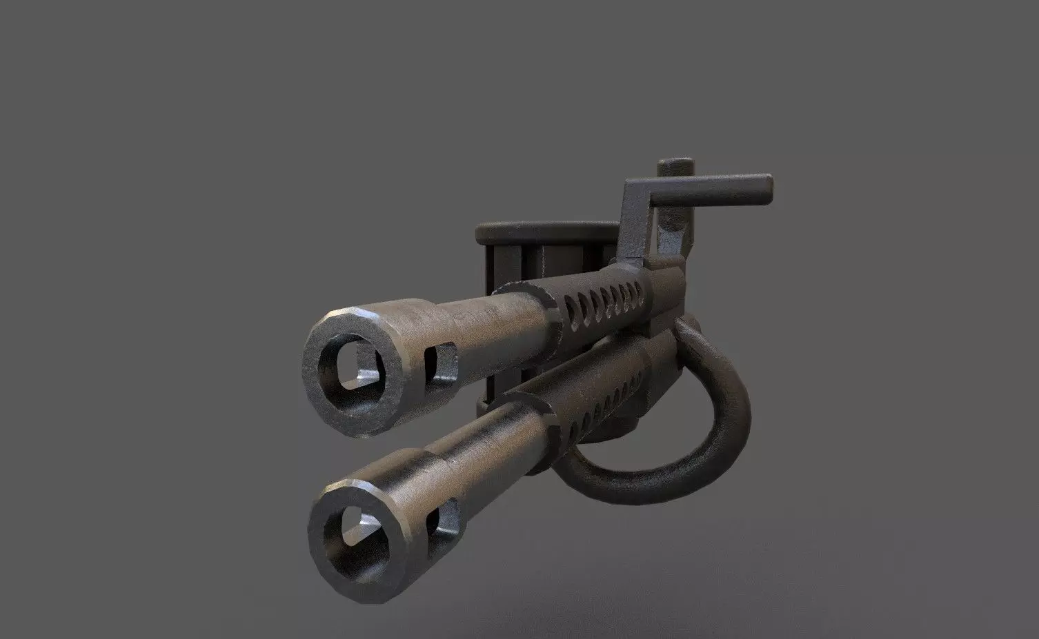 Heavy gameready minigun Low-poly 3D model_4