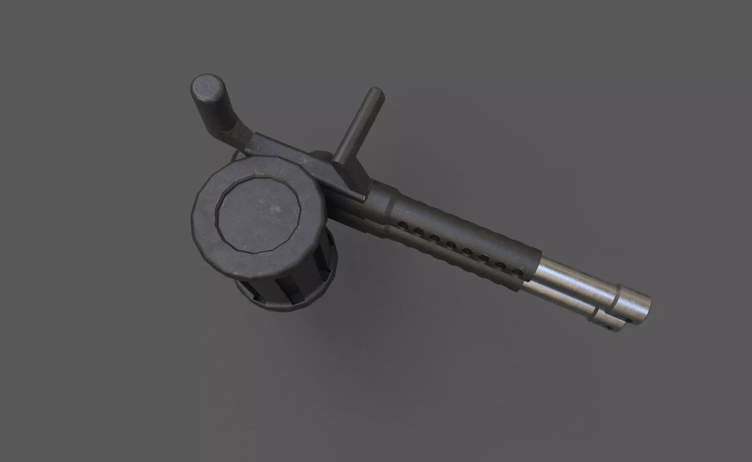 Heavy gameready minigun Low-poly 3D model_5