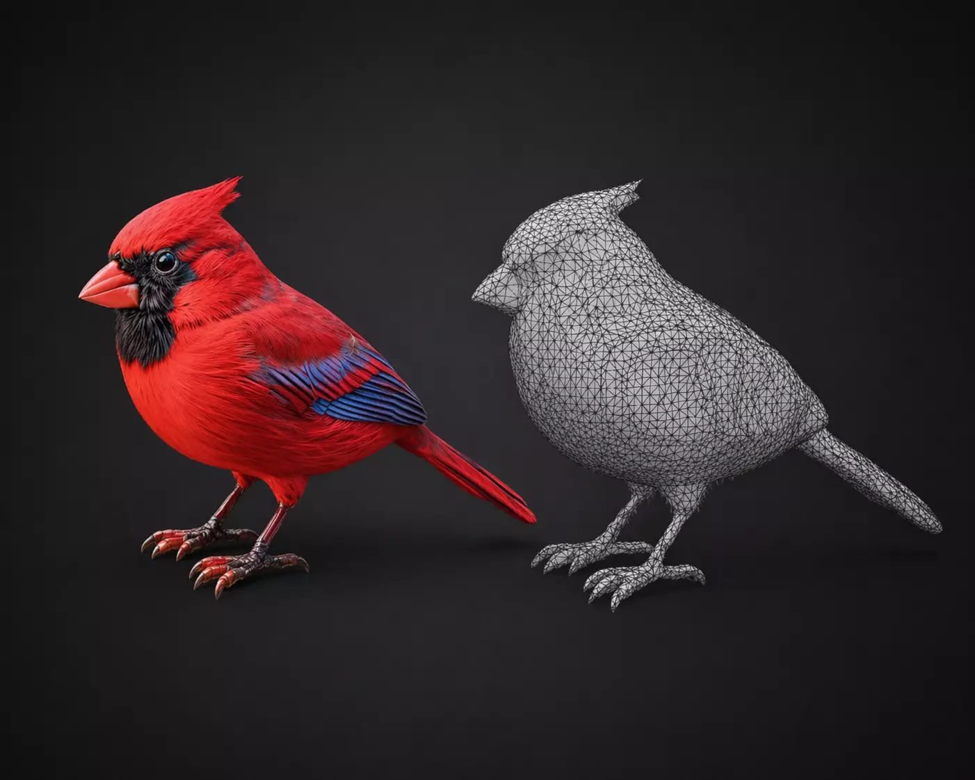 A red cardinal bird 3D model 3D print model