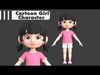 Cartoon Girl Character Low-poly 3D model_1