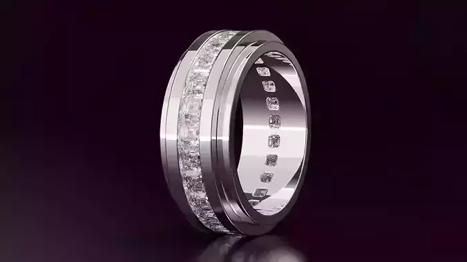 Channel Set Emerald Square Eternity Ring N06 295CT EU54