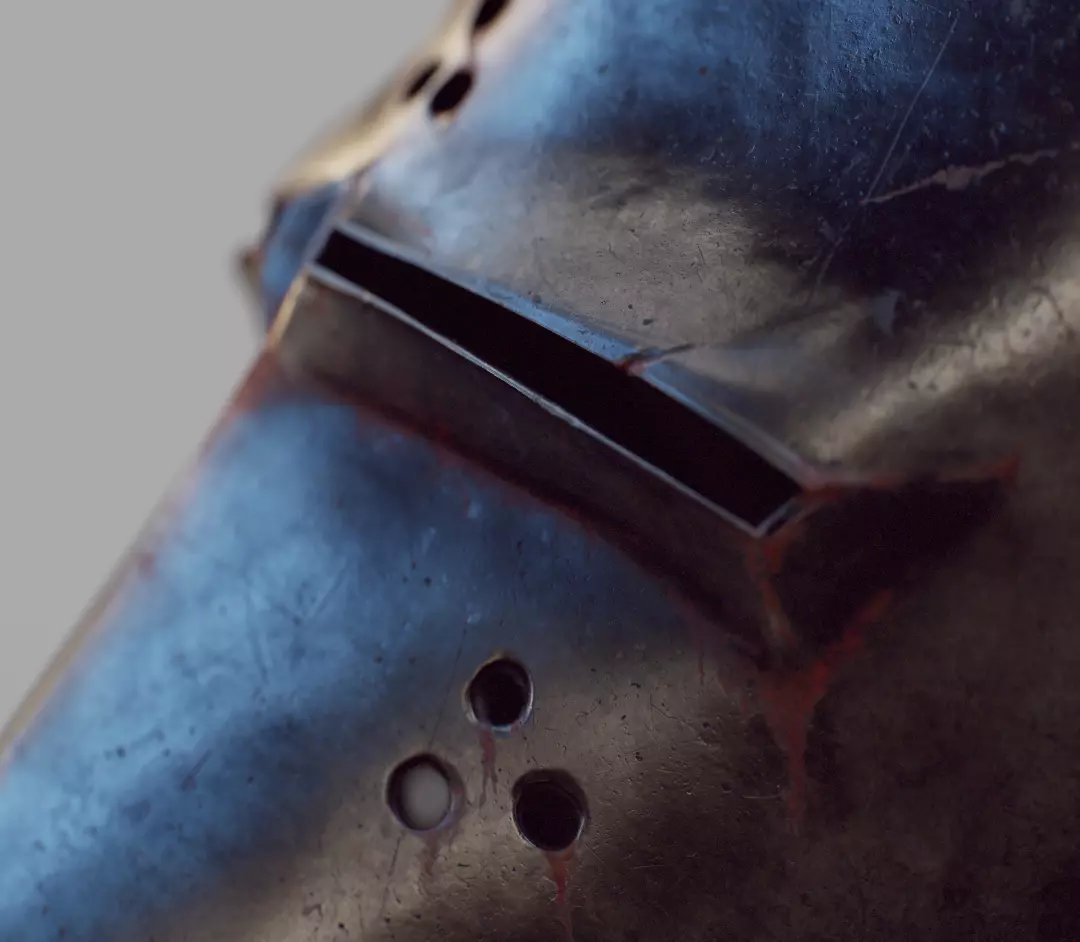 Bascinet helmet Low-poly 3D model_10