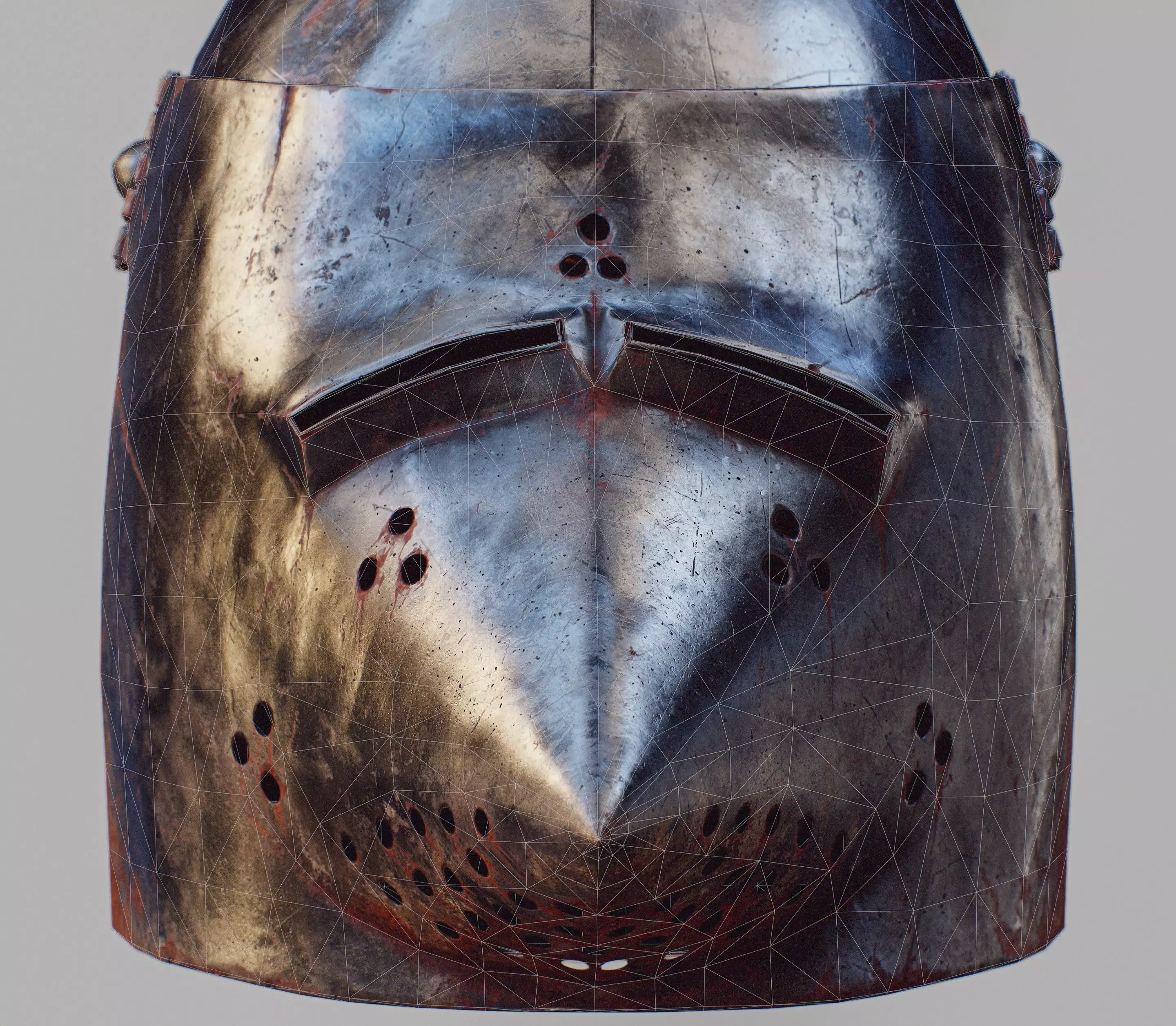 Bascinet helmet Low-poly 3D model_7