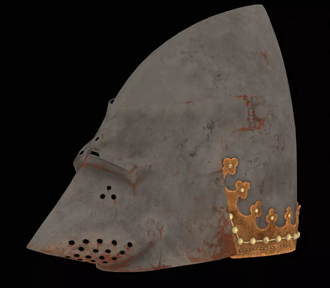 Bascinet helmet Low-poly 3D model_12