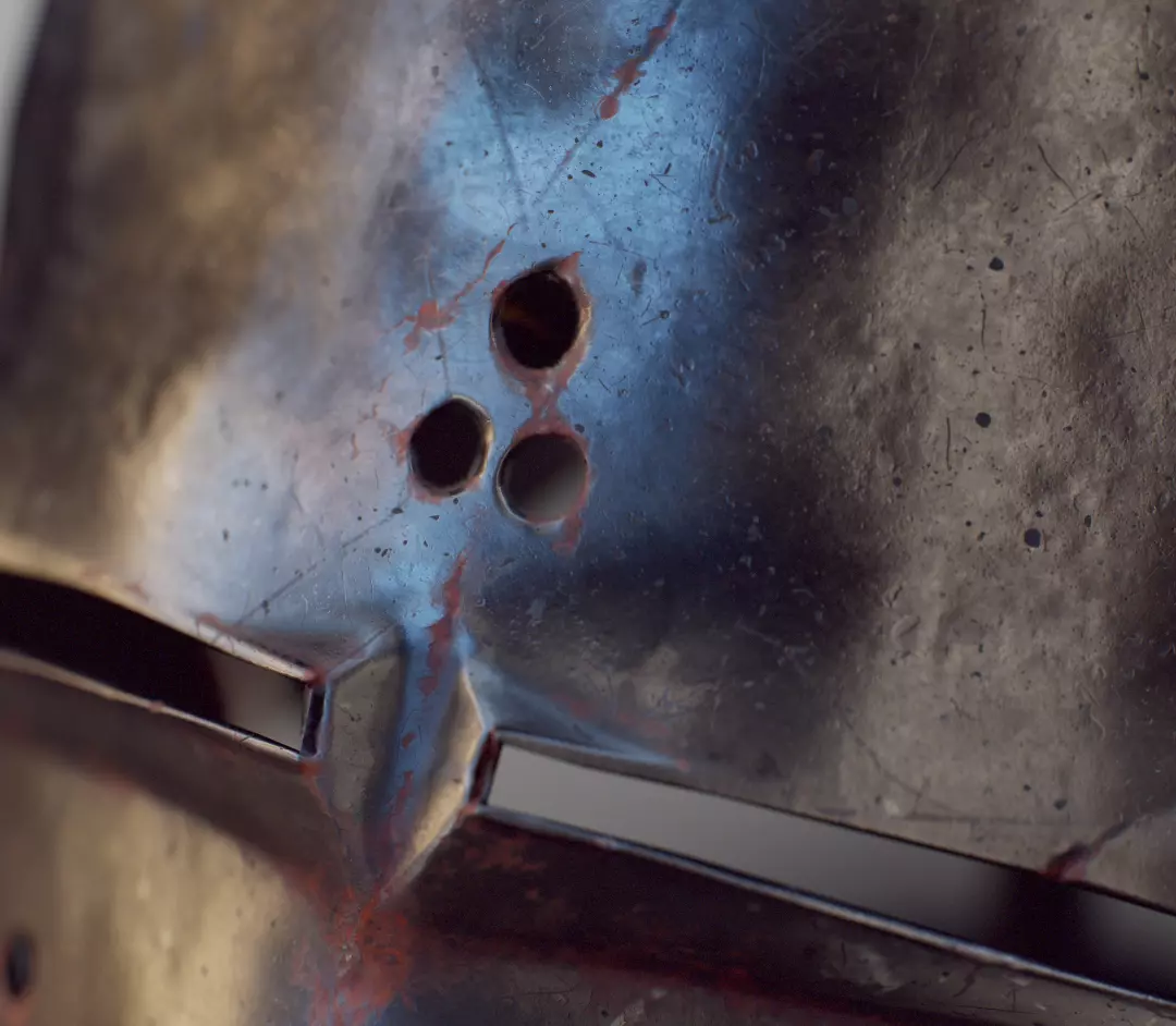 Bascinet helmet Low-poly 3D model_11