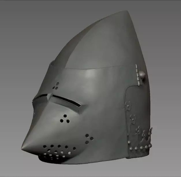 Bascinet helmet Low-poly 3D model_17