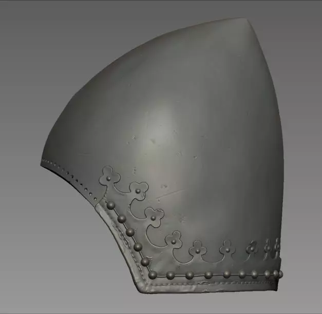 Bascinet helmet Low-poly 3D model_18