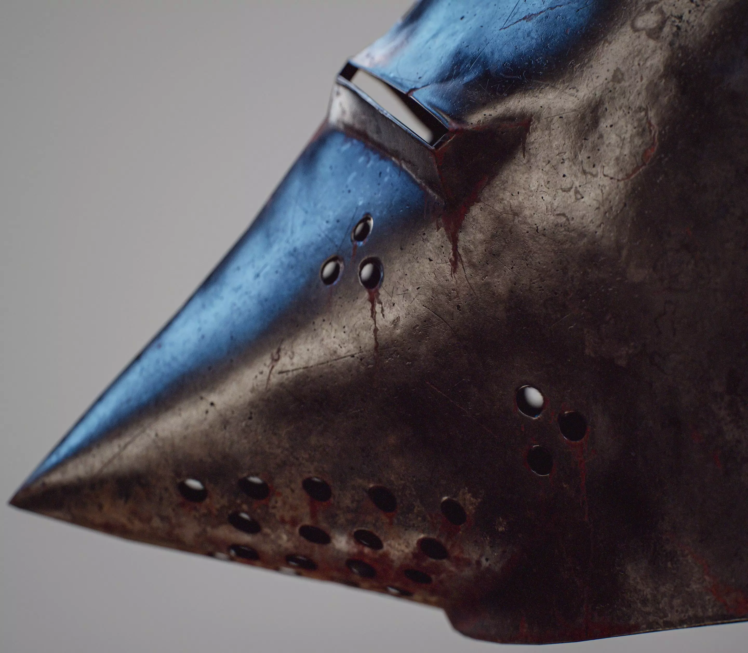 Bascinet helmet Low-poly 3D model_9