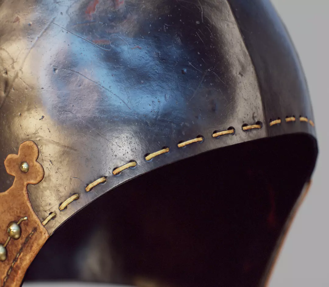 Bascinet helmet Low-poly 3D model_8