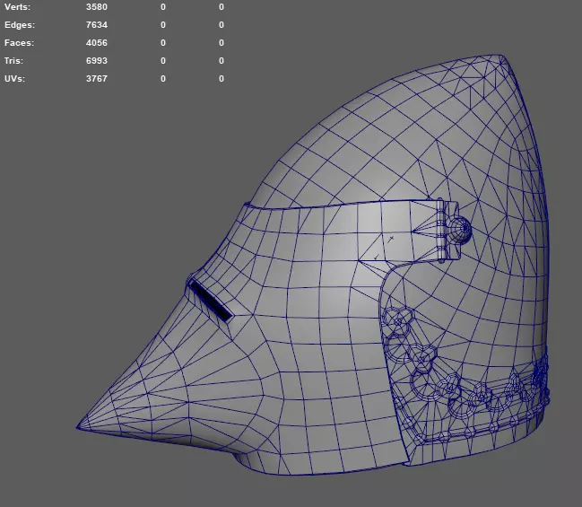 Bascinet helmet Low-poly 3D model_19