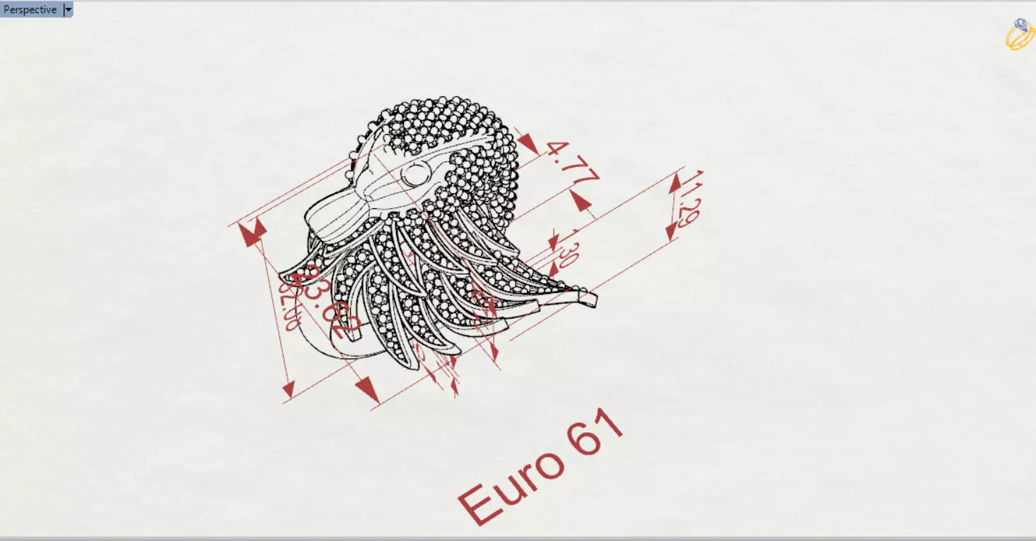 Yellow Gold Swan Head STL 3D Ring with Diamonds Model jr00194 3D print model_24