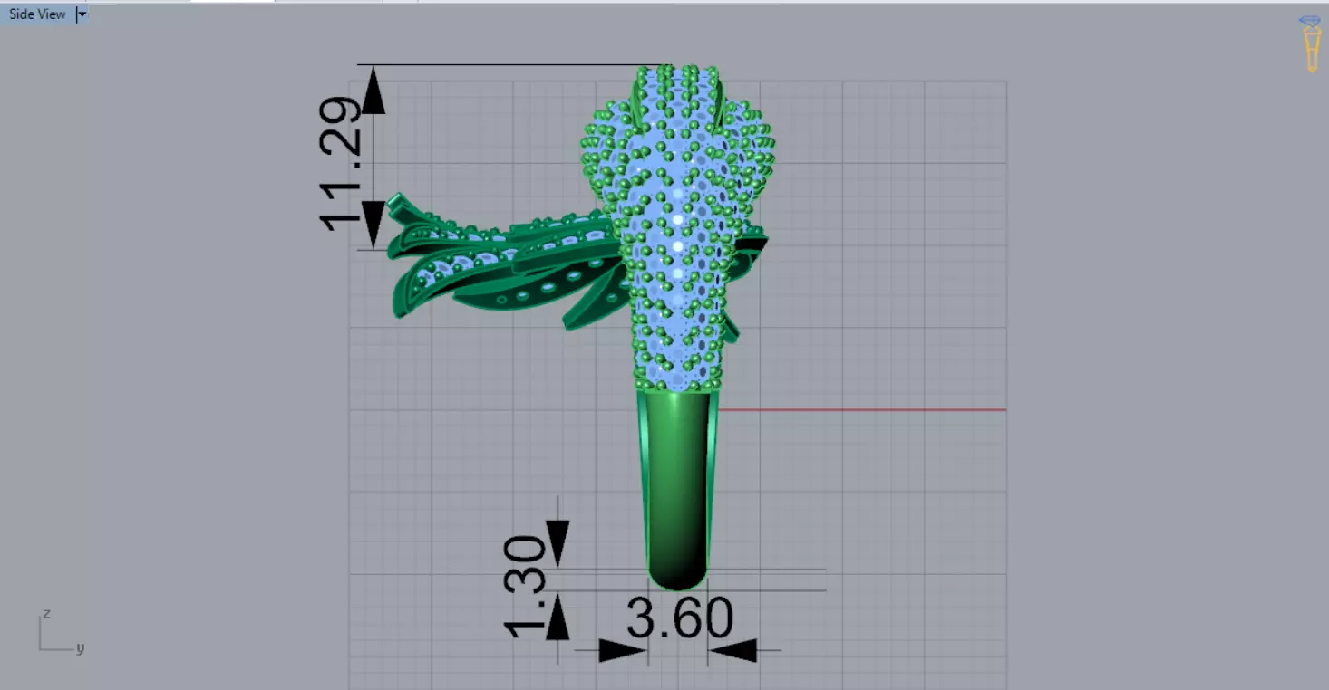 Yellow Gold Swan Head STL 3D Ring with Diamonds Model jr00194 3D print model_14