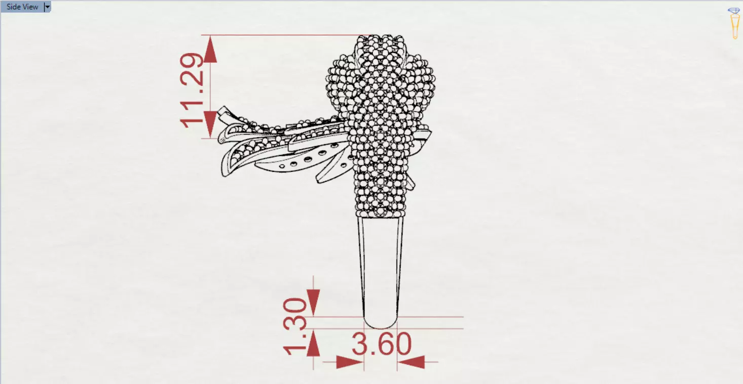 Yellow Gold Swan Head STL 3D Ring with Diamonds Model jr00194 3D print model_26