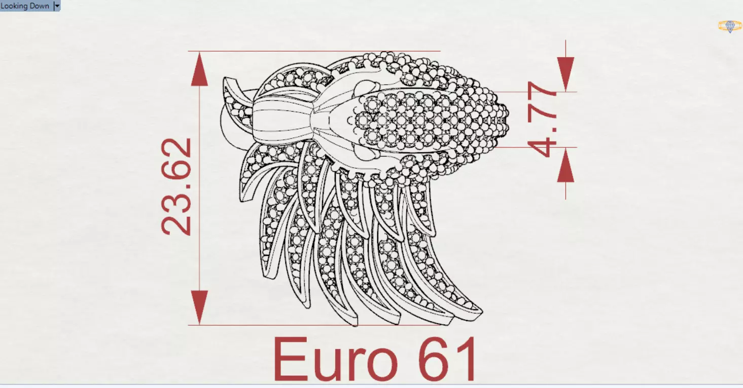 Yellow Gold Swan Head STL 3D Ring with Diamonds Model jr00194 3D print model_25