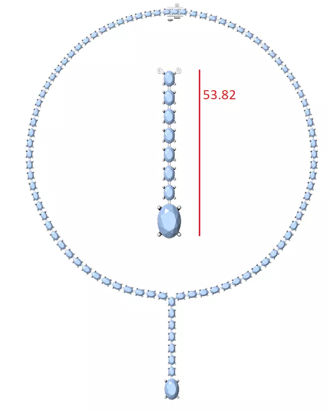 Diamond Necklace 3dm stl renders animation videos details  3D print model_12