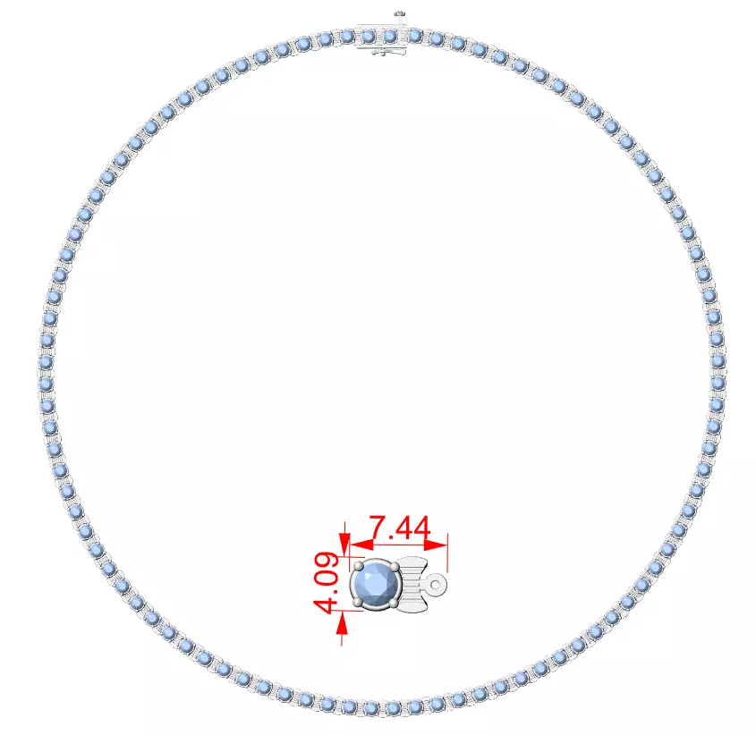 Diamond Necklace 3dm stl renders animation videos details  3D print model_12