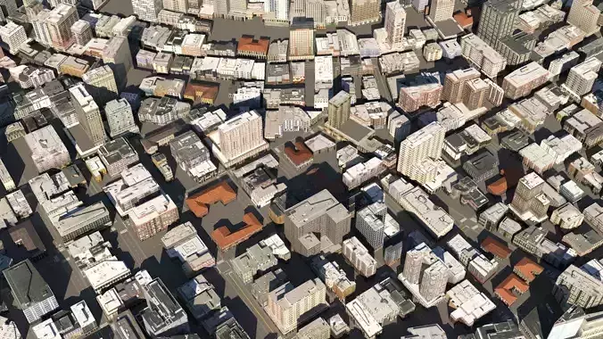 City 122 Low-poly 3D model 3