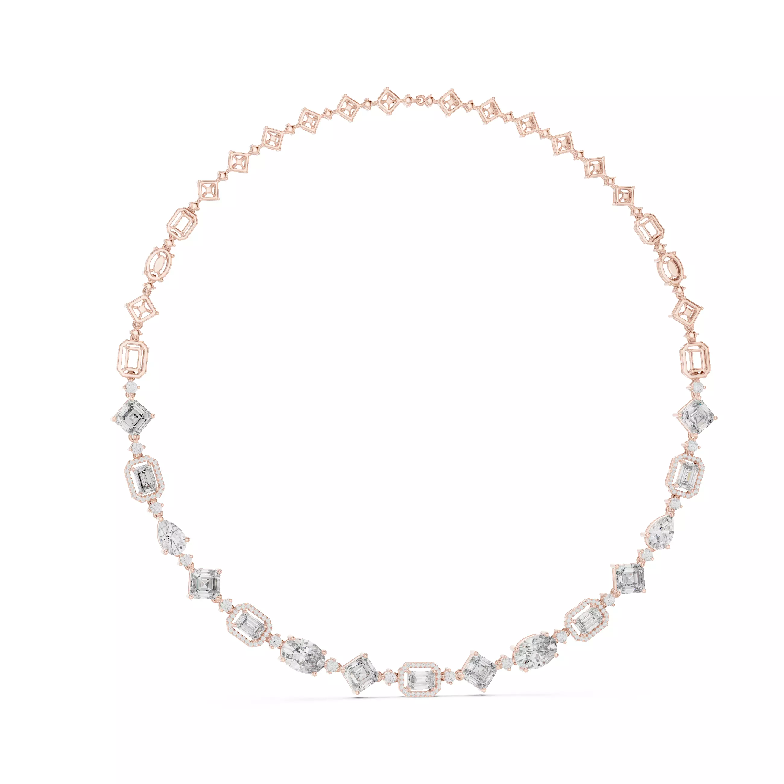 Diamond Necklace 3dm stl renders animation videos details  3D print model_1