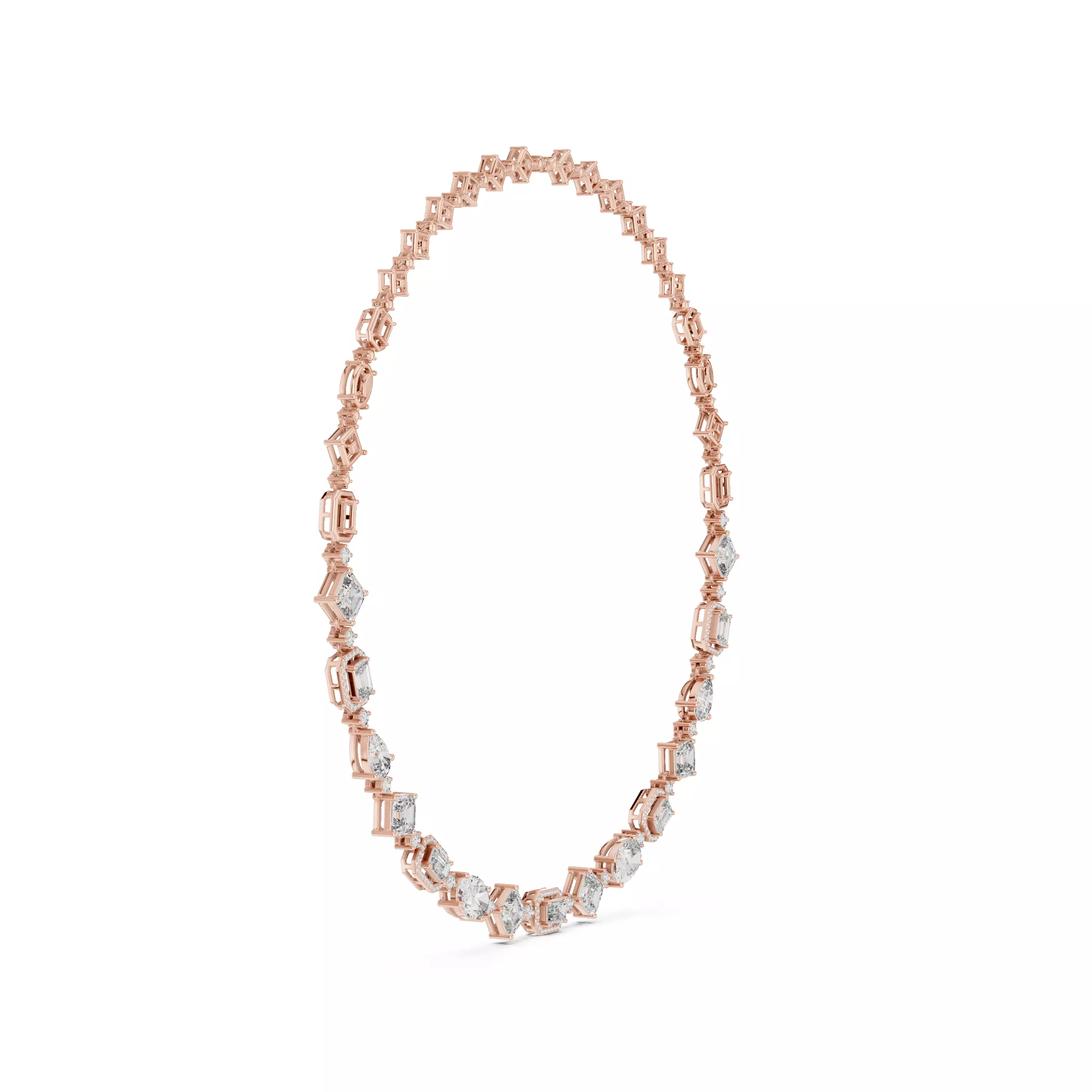 Diamond Necklace 3dm stl renders animation videos details  3D print model_2