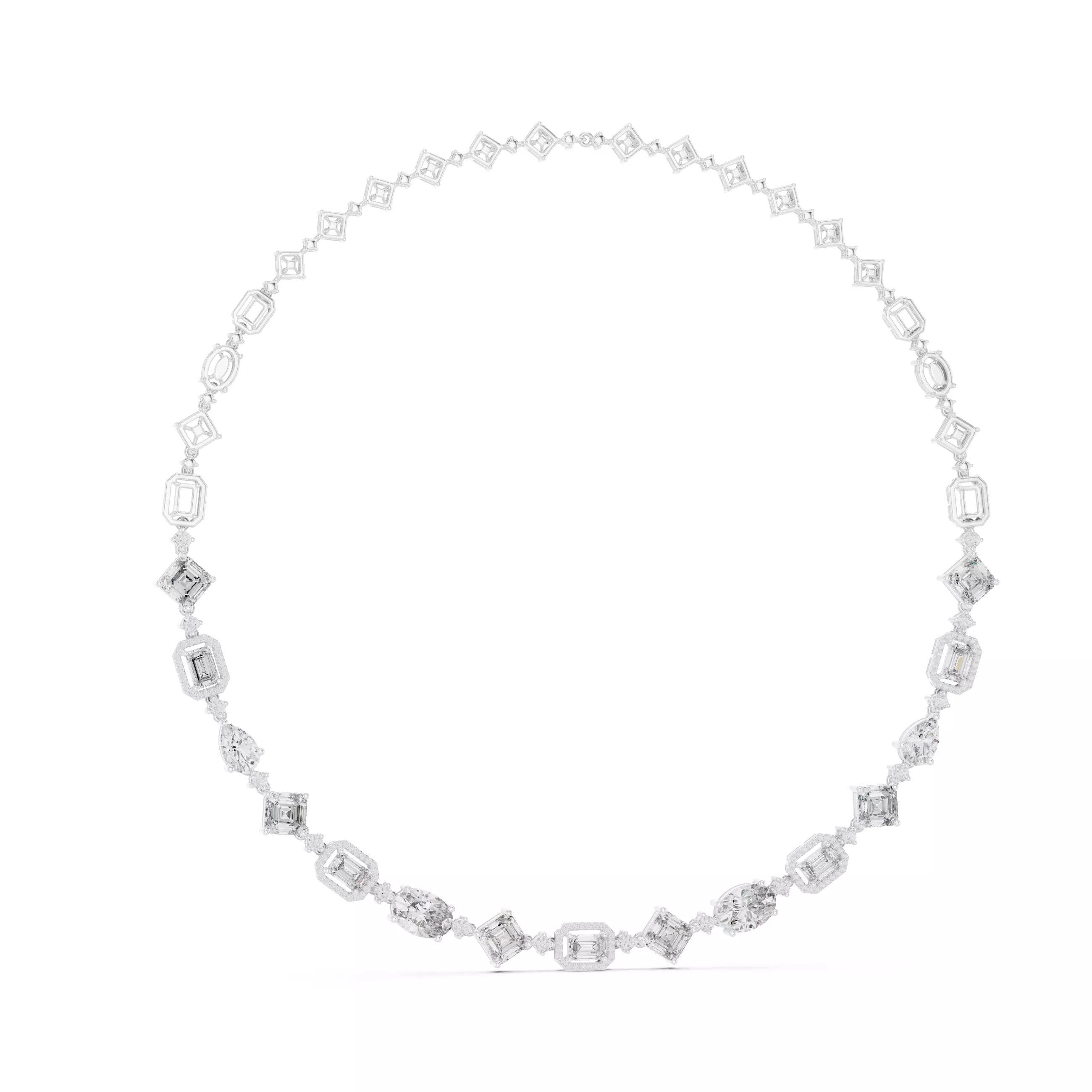 Diamond Necklace 3dm stl renders animation videos details  3D print model_4