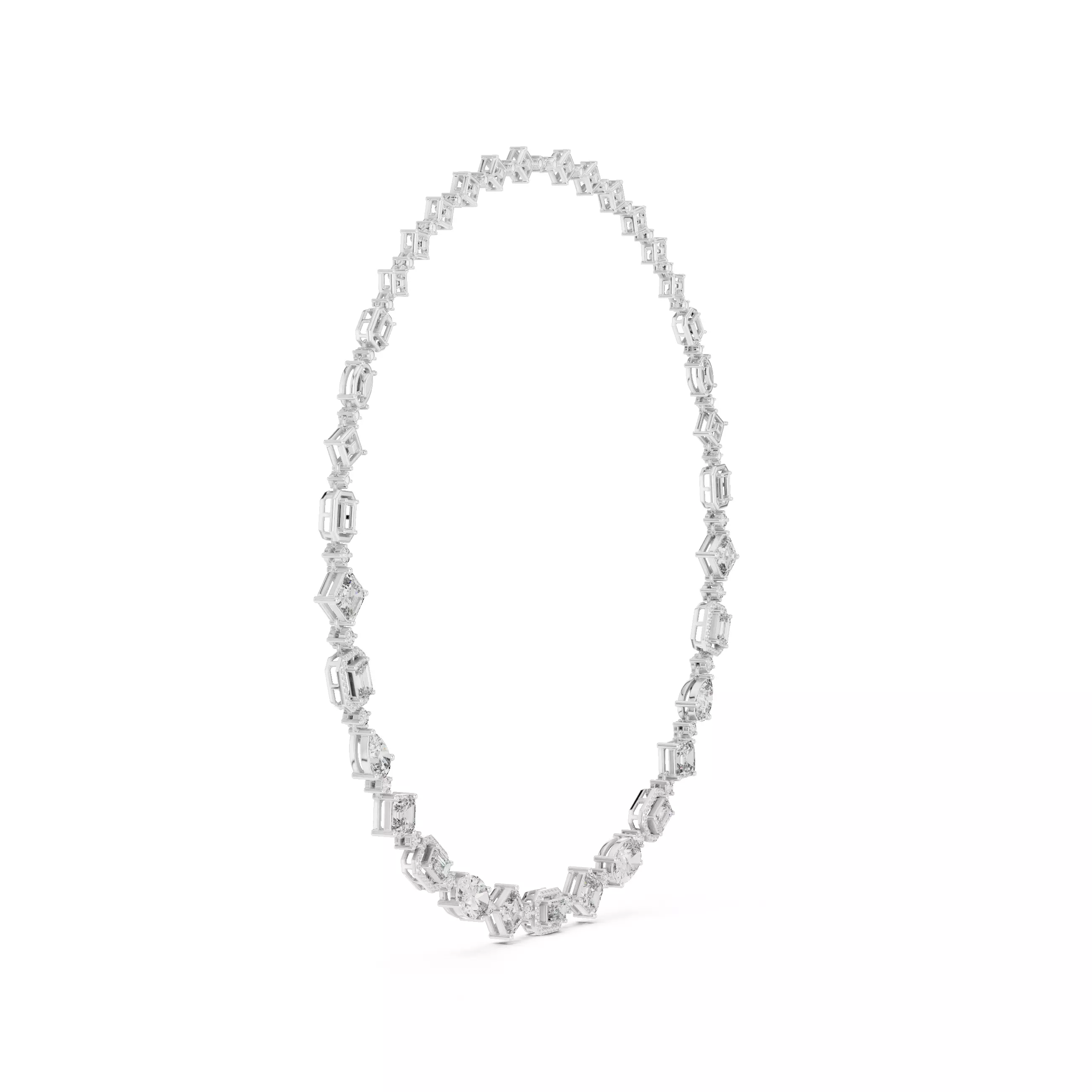 Diamond Necklace 3dm stl renders animation videos details  3D print model_6