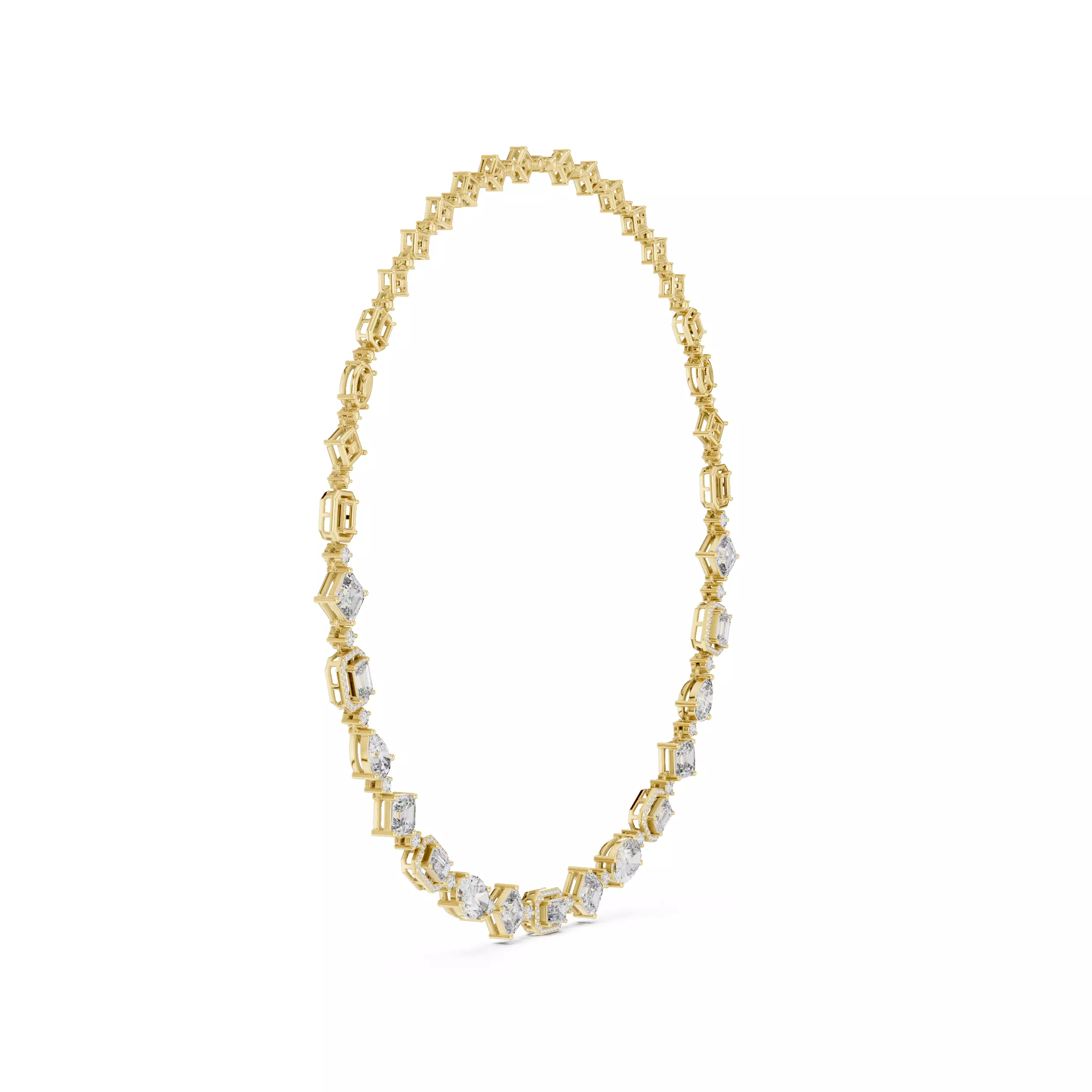 Diamond Necklace 3dm stl renders animation videos details  3D print model_10