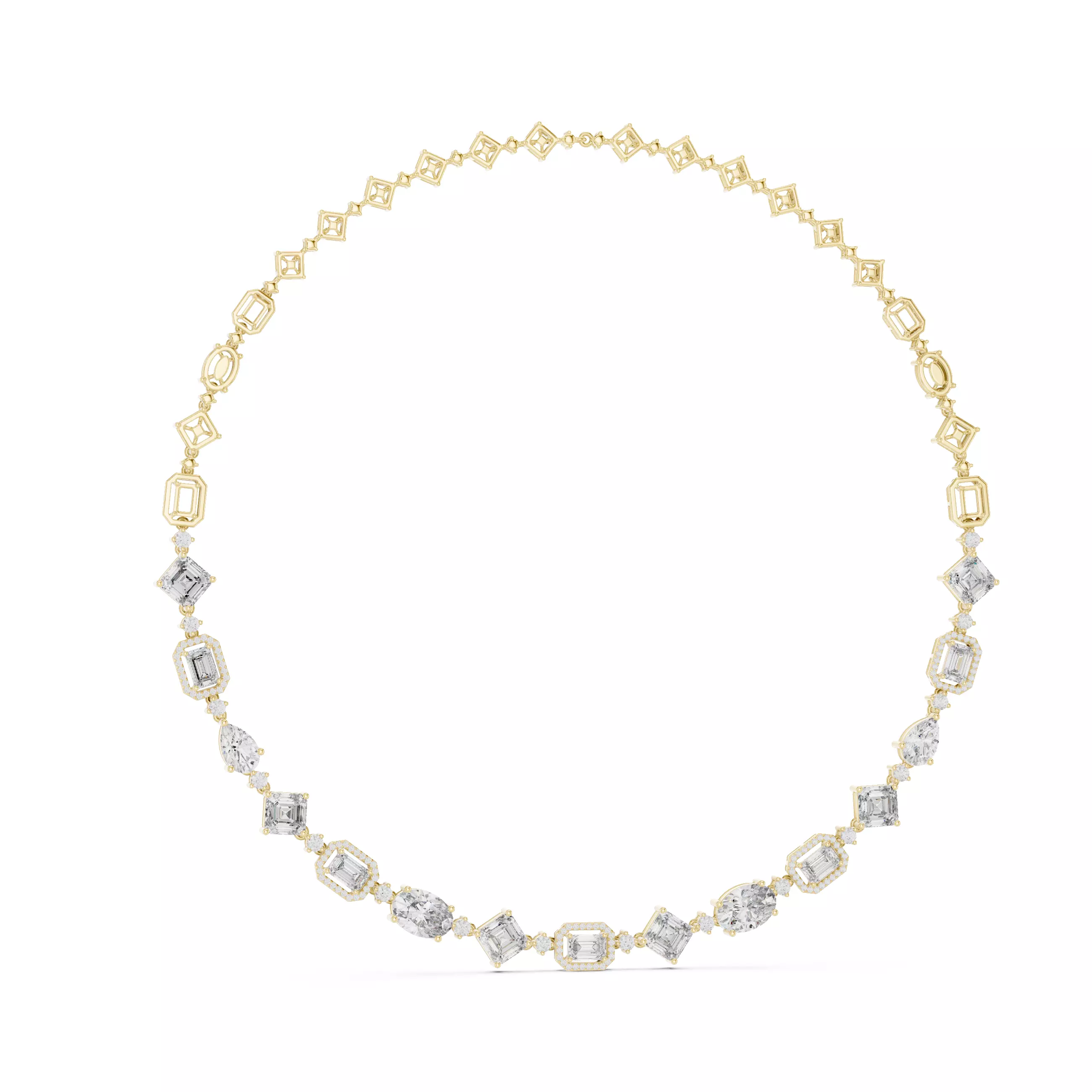 Diamond Necklace 3dm stl renders animation videos details  3D print model_8