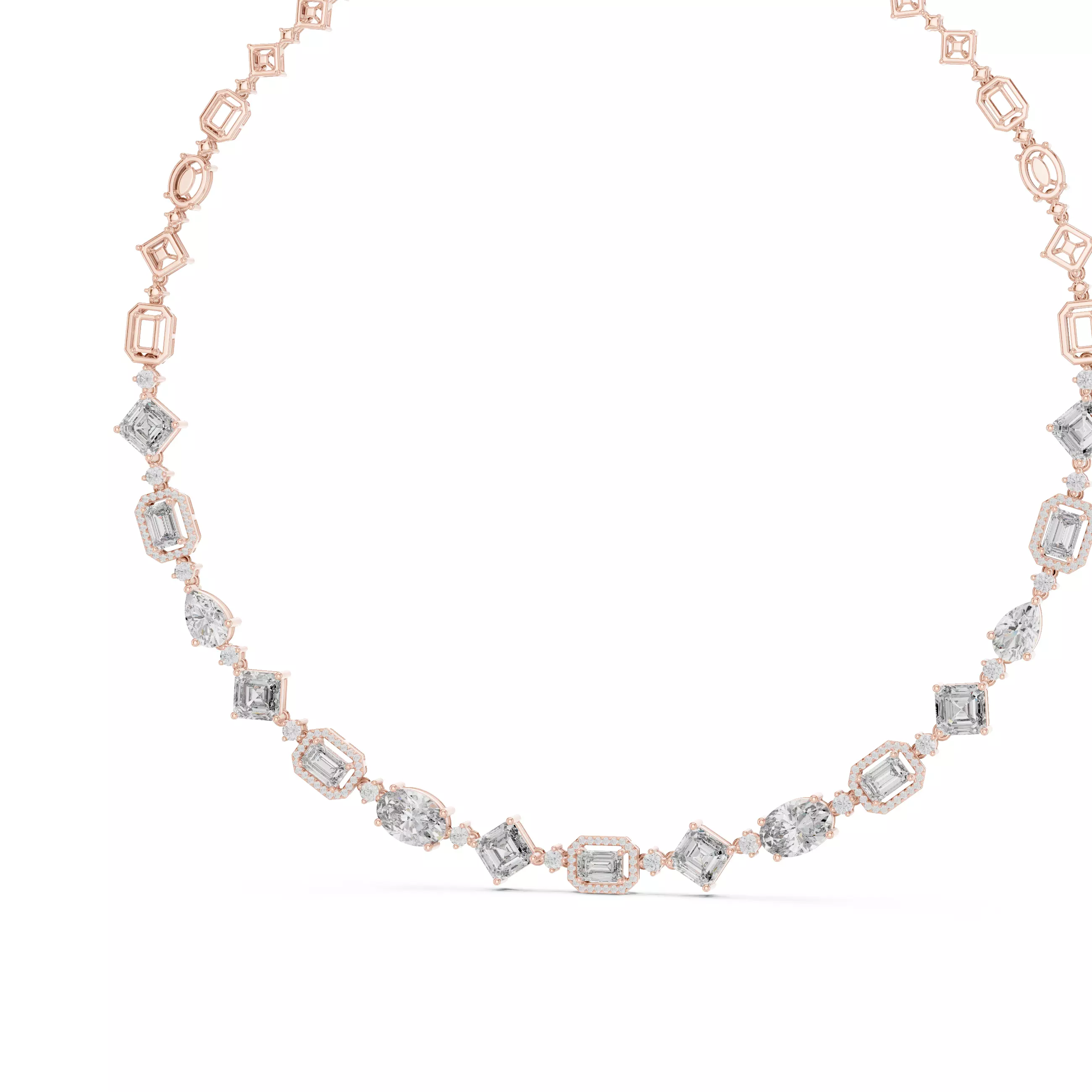 Diamond Necklace 3dm stl renders animation videos details  3D print model_0