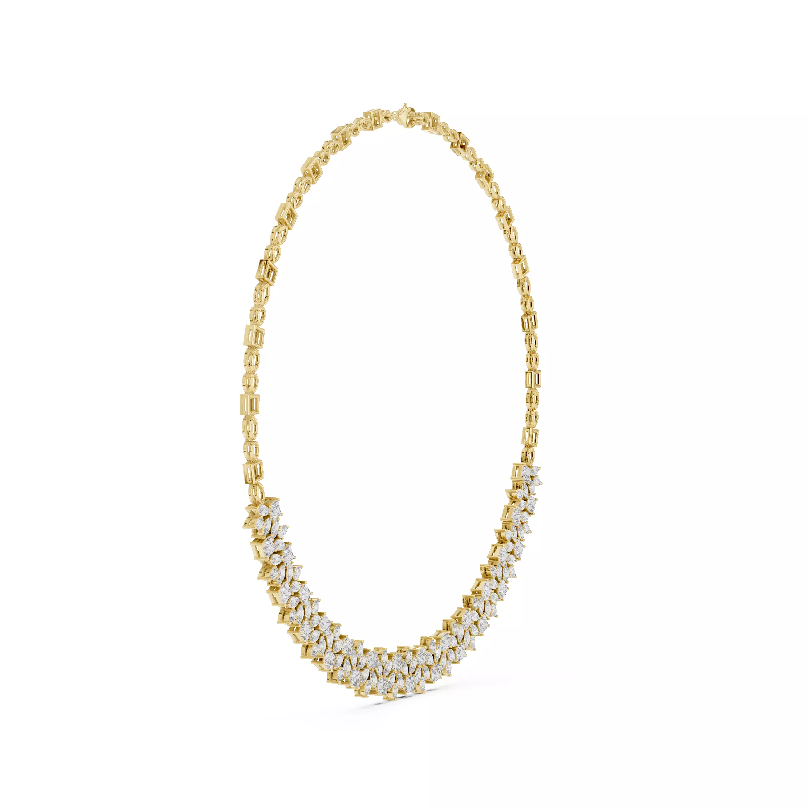 Diamond Necklace 3dm stl renders animation videos details  3D print model_10