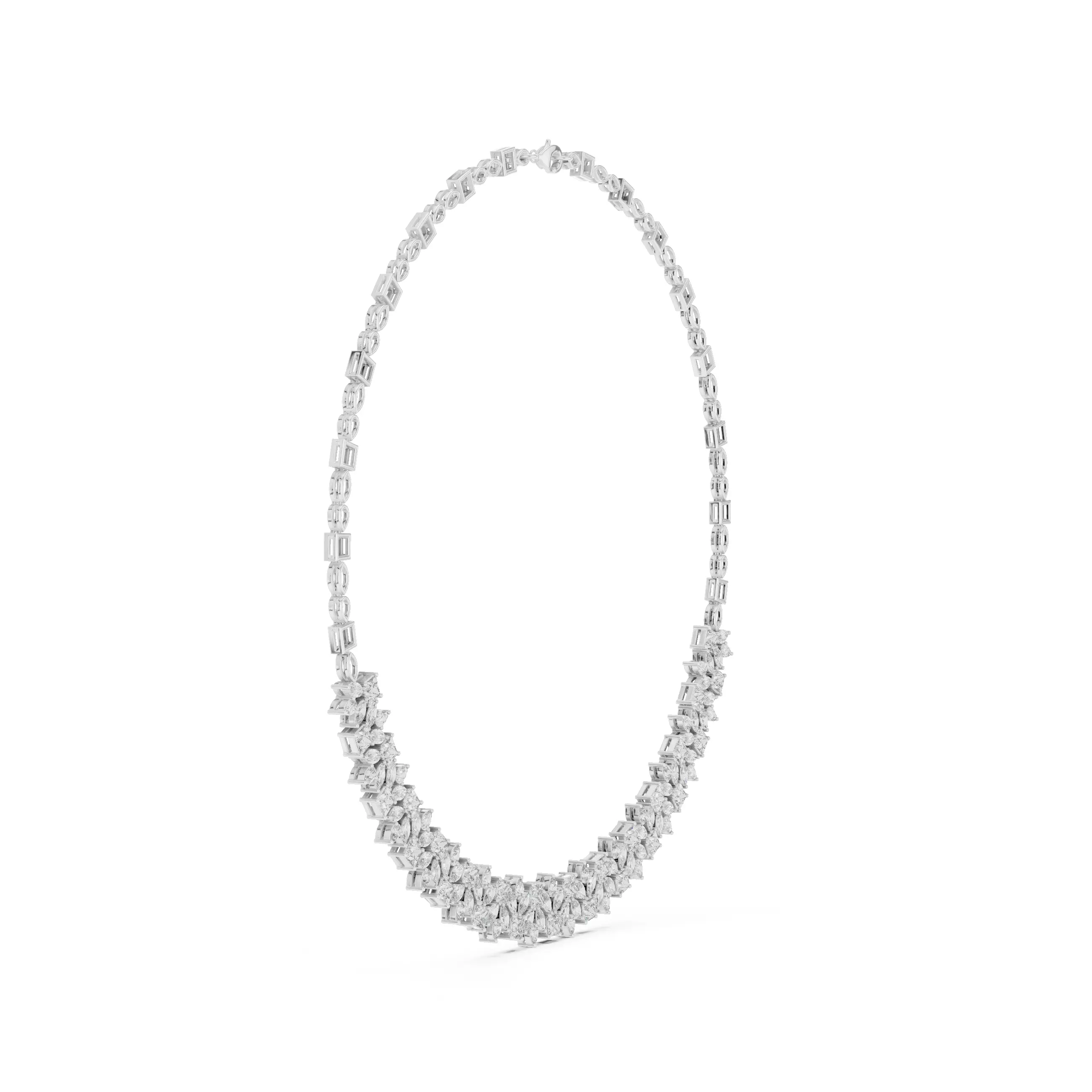 Diamond Necklace 3dm stl renders animation videos details  3D print model_6