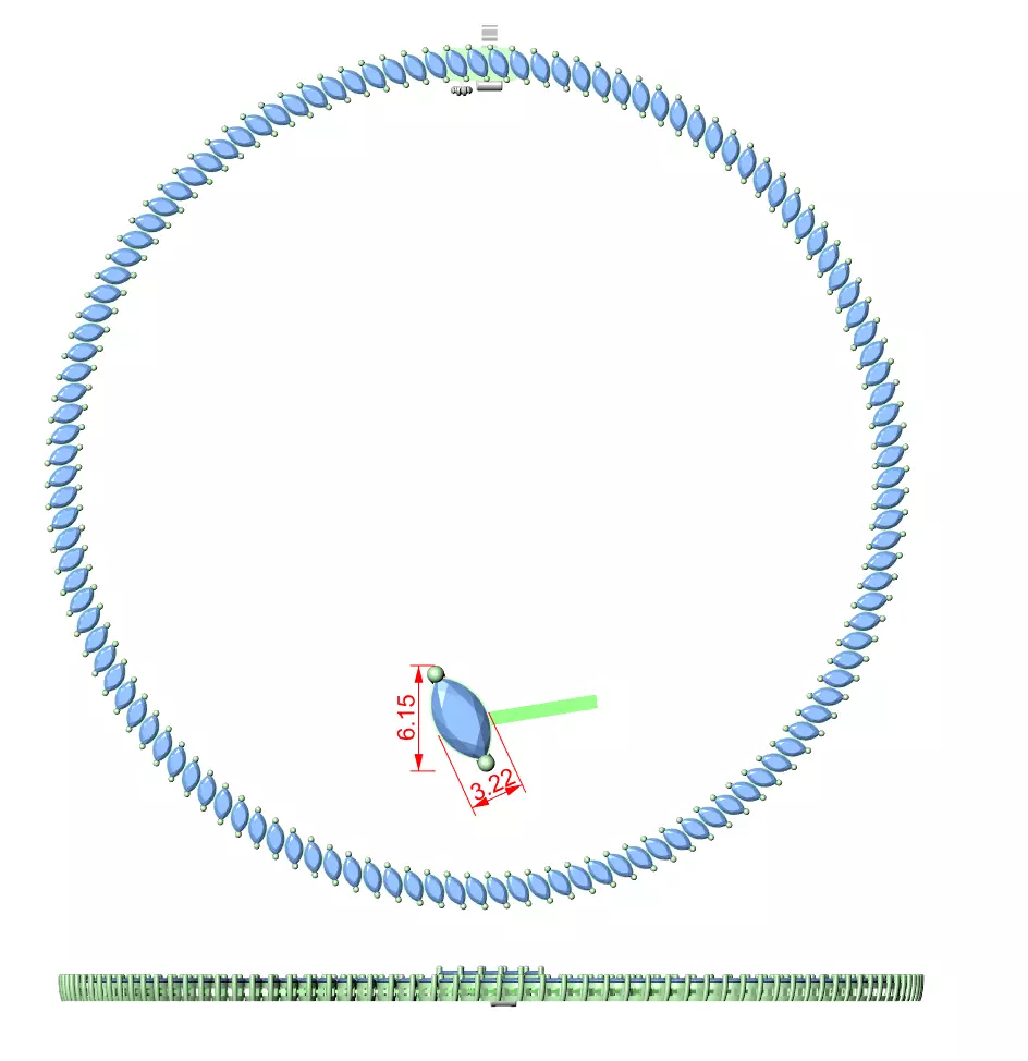 Diamond Necklace 3dm stl renders animation videos details 3D print model_12