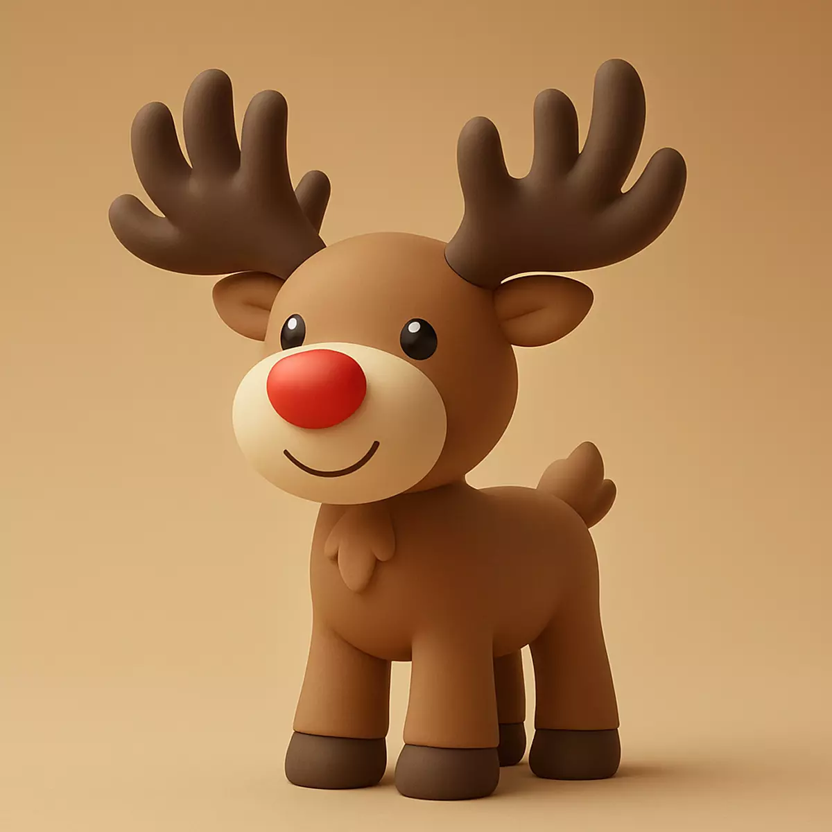 Cartoon reindeer 3D print model_0