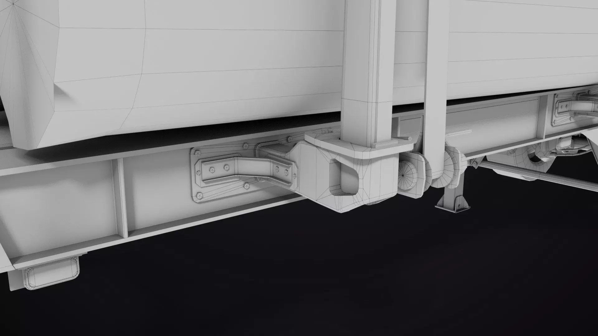 Logging Trailer Black with 6 Loads single Mat All PBR Textures Low-poly 3D model_61