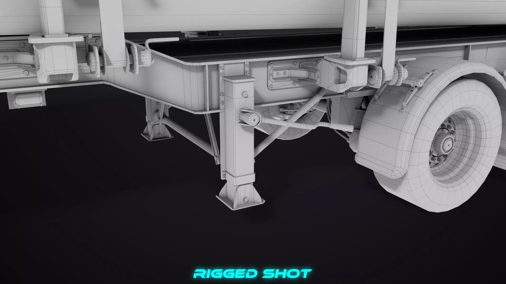 Logging Trailer Black with 6 Loads single Mat All PBR Textures Low-poly 3D model_63