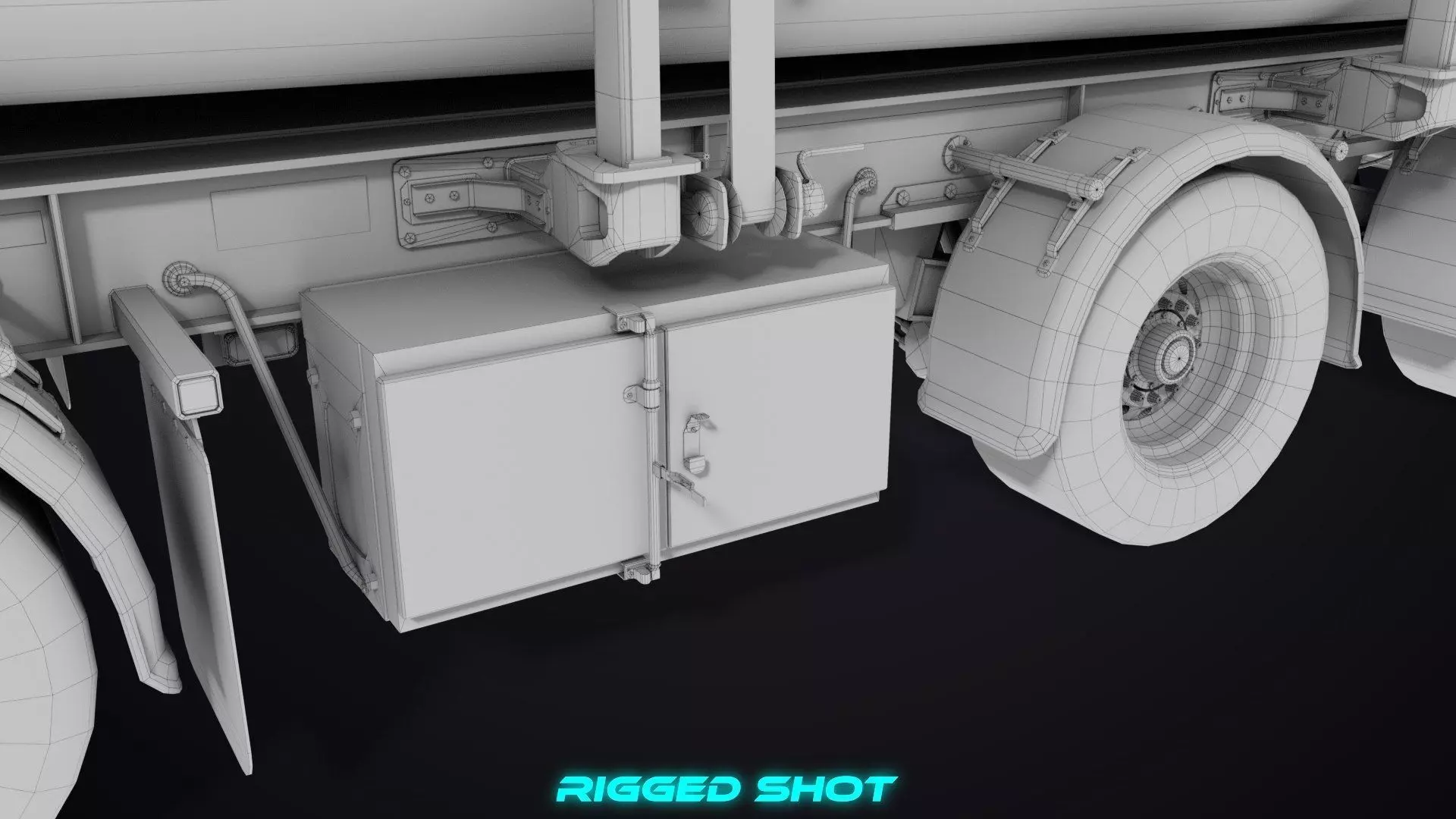 Logging Trailer Black with 6 Loads single Mat All PBR Textures Low-poly 3D model_65