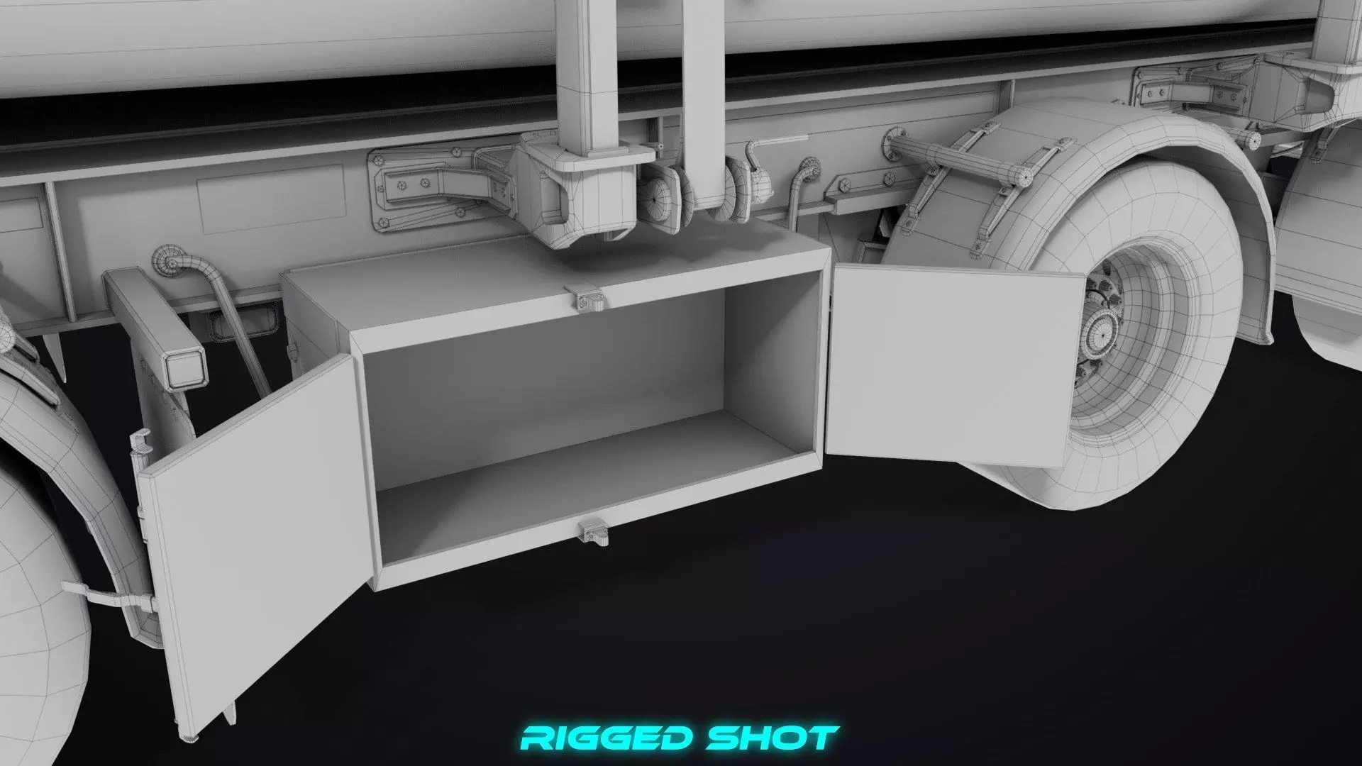 Logging Trailer Black with 6 Loads single Mat All PBR Textures Low-poly 3D model_67