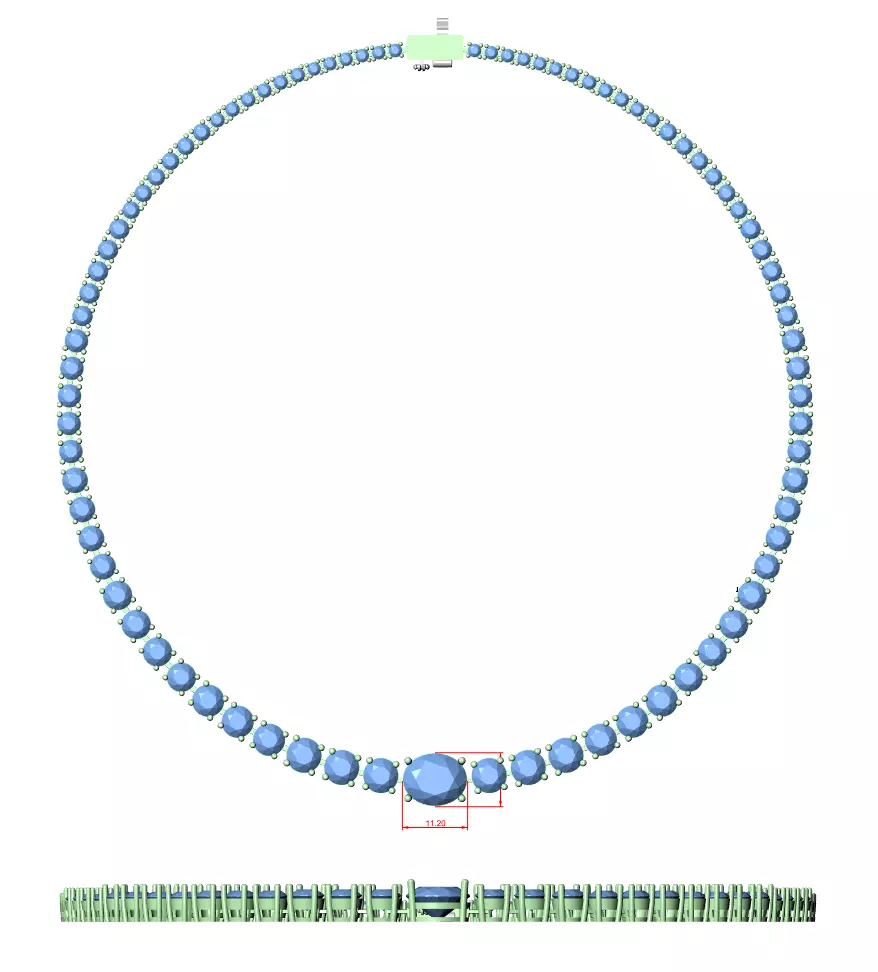 Diamond Necklace 3dm stl renders animation videos details  3D print model_12