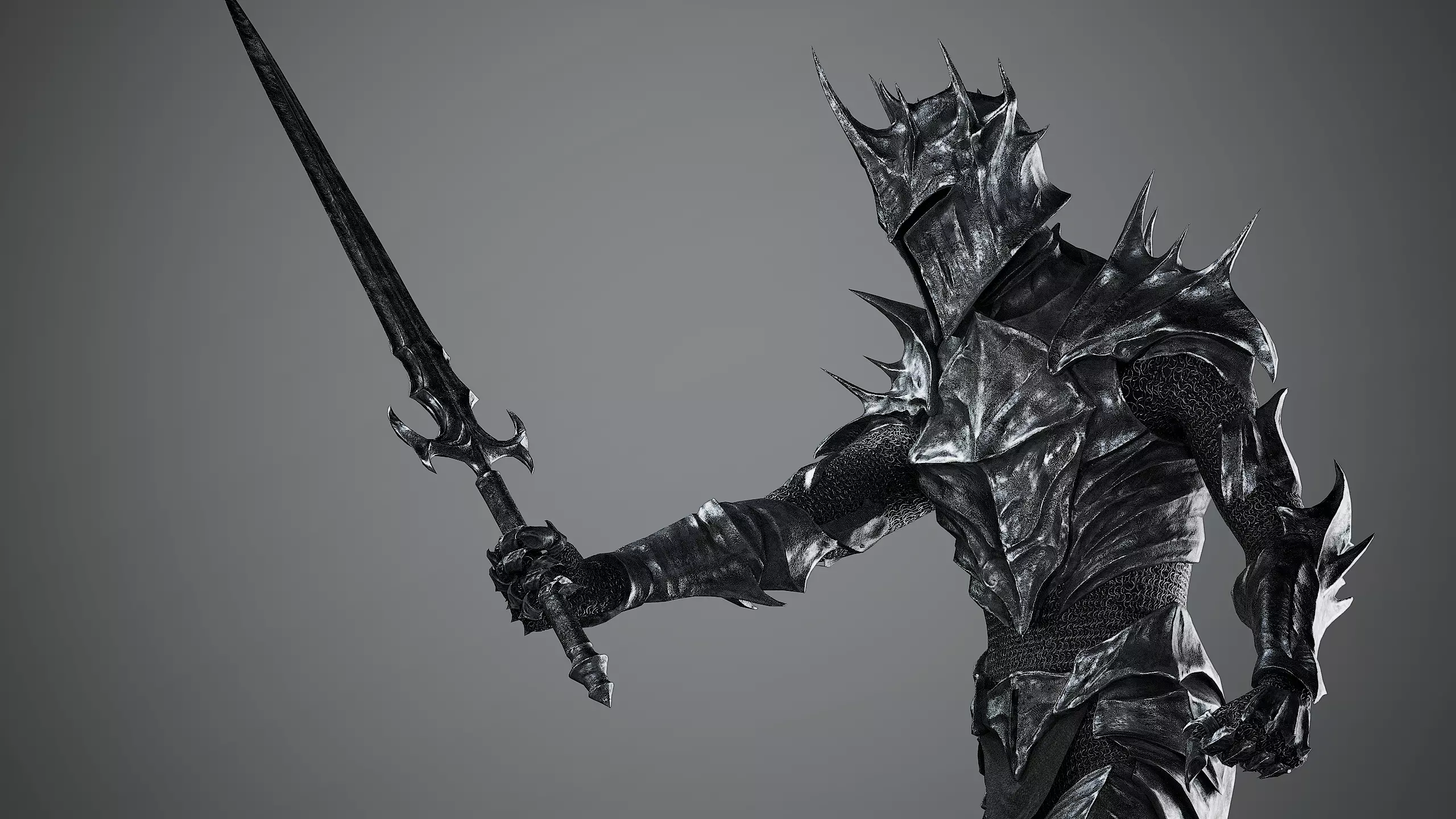 Dark Lord Armor Game Ready Low-poly 3D model_9
