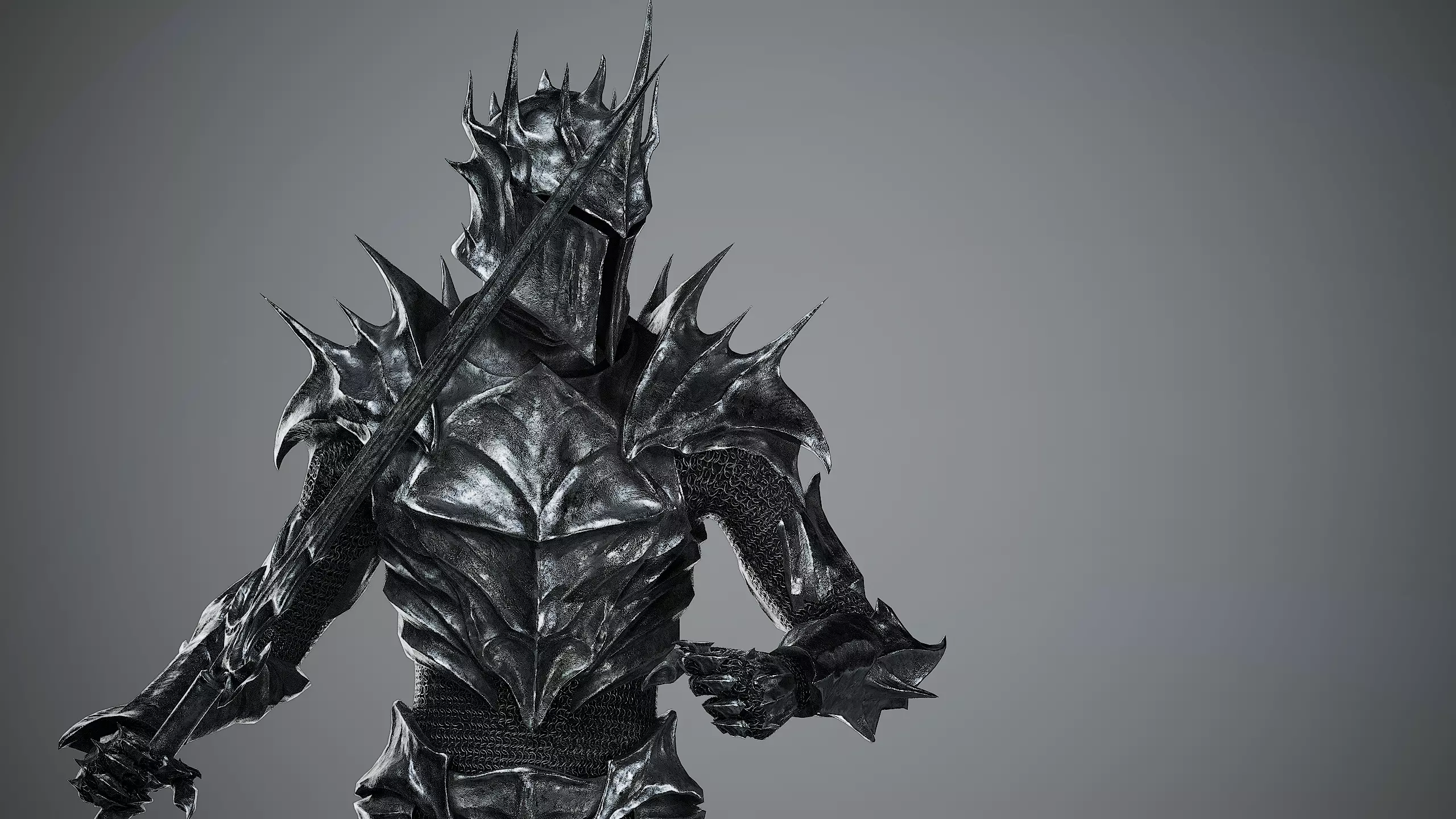 Dark Lord Armor Game Ready Low-poly 3D model_5