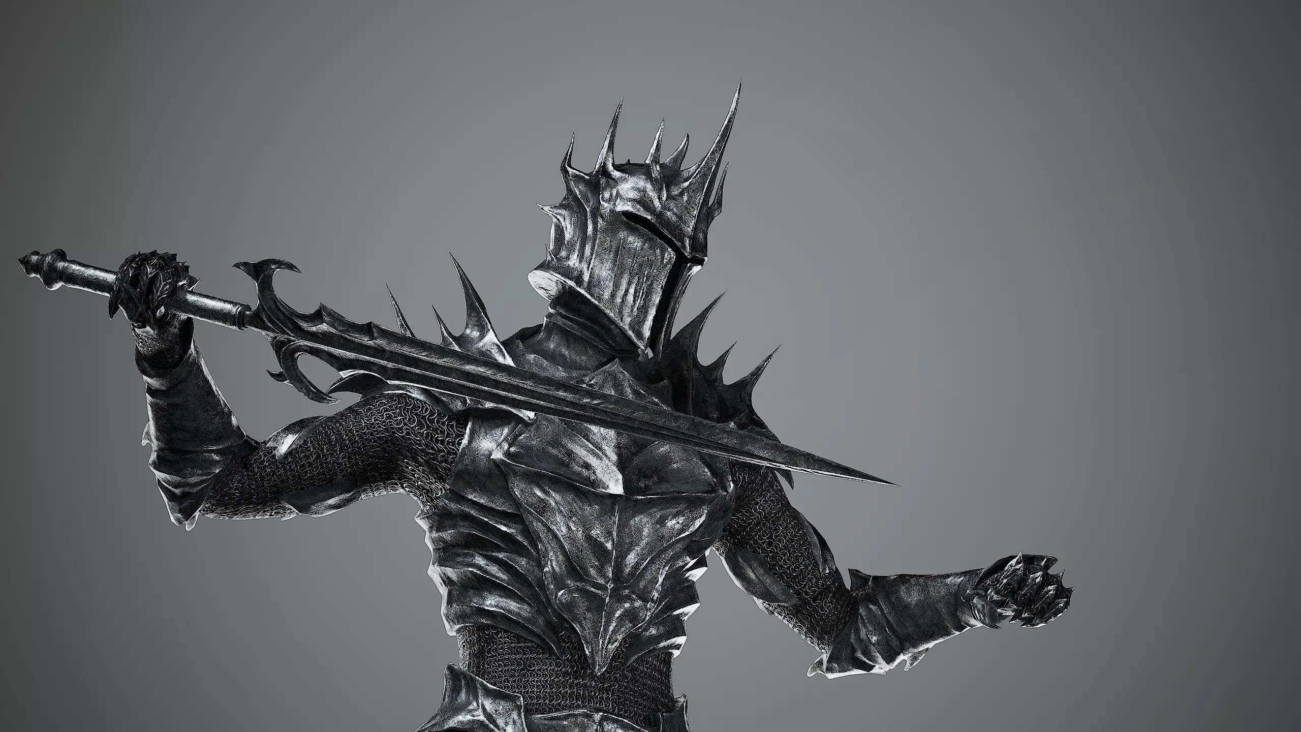 Dark Lord Armor Game Ready Low-poly 3D model_11